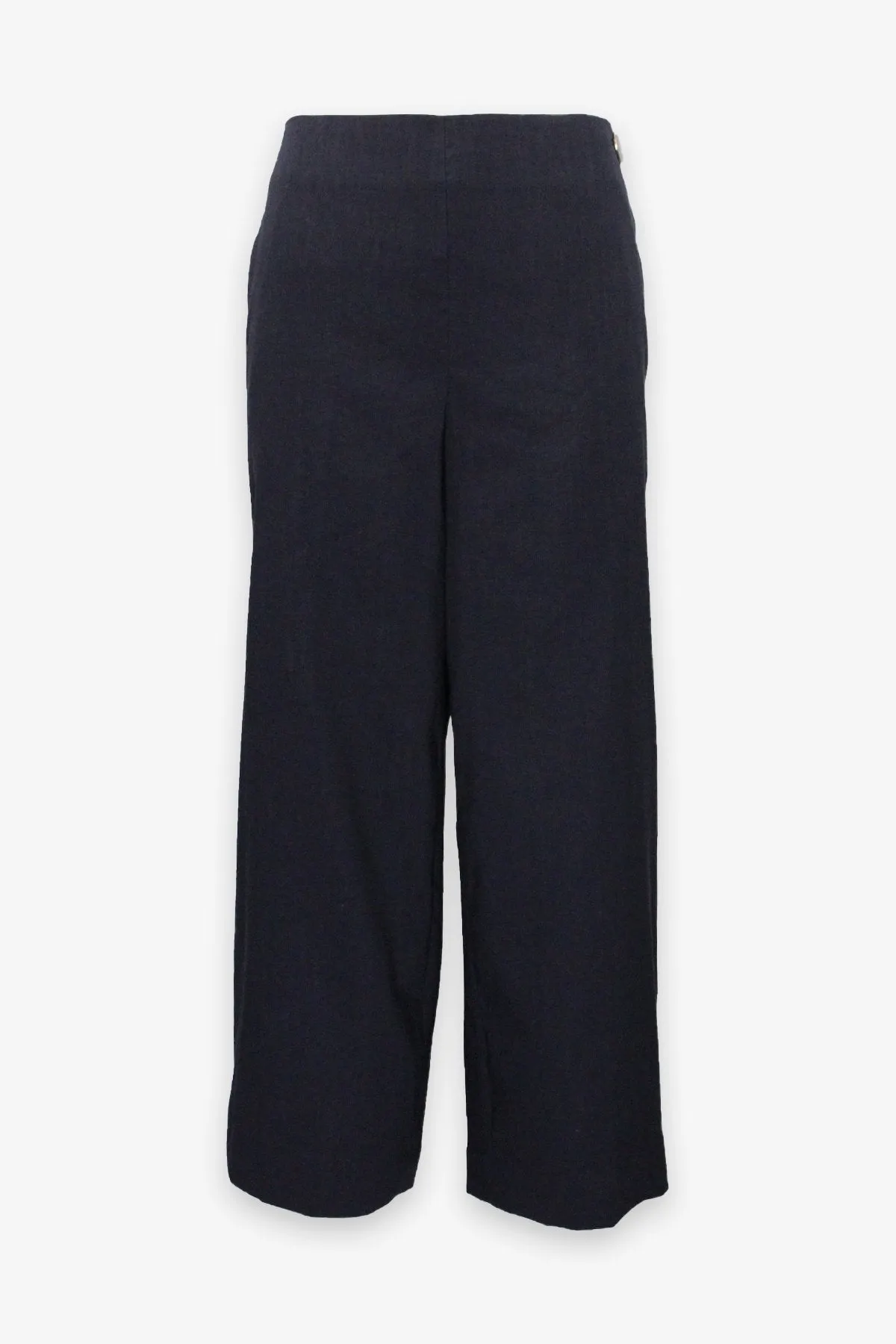 High Waist Crop Wide Leg Pant in Coastal Blue