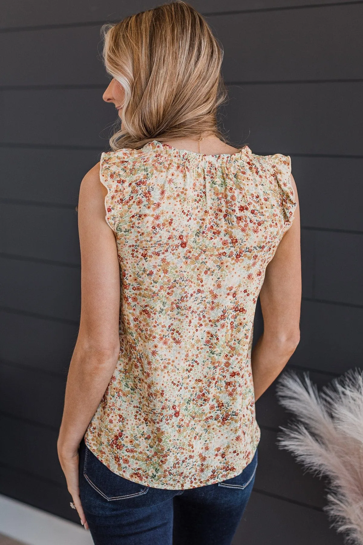 Hold You Near Floral Top- Ivory