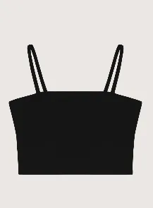 Huha - Tata Crop Cami | Black Or Grey