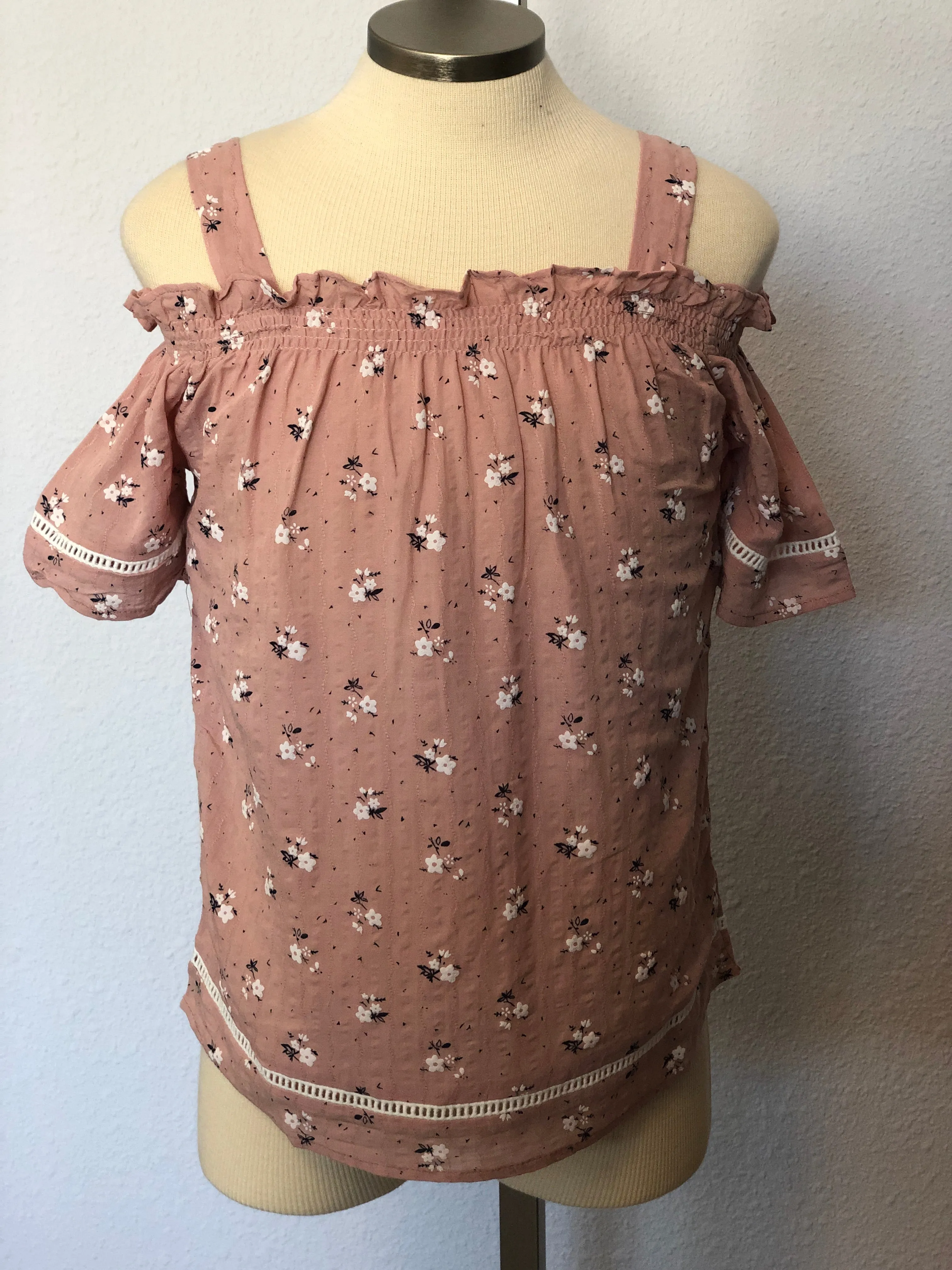 K FLORAL RUFFLE TOP