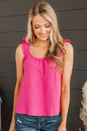 Keep It Interesting Tank Top- Hot Pink