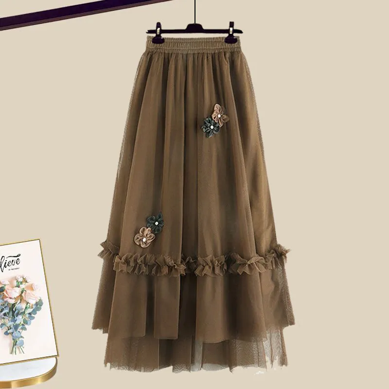 Knitted sweater   suspender dress 2-piece set UB98571