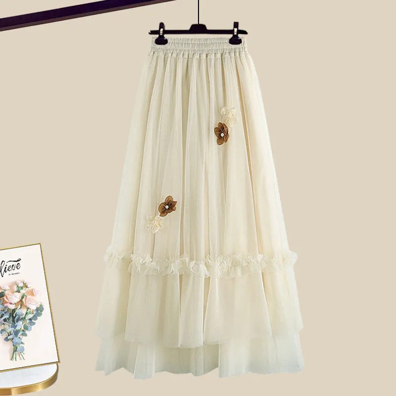 Knitted sweater   suspender dress 2-piece set UB98571