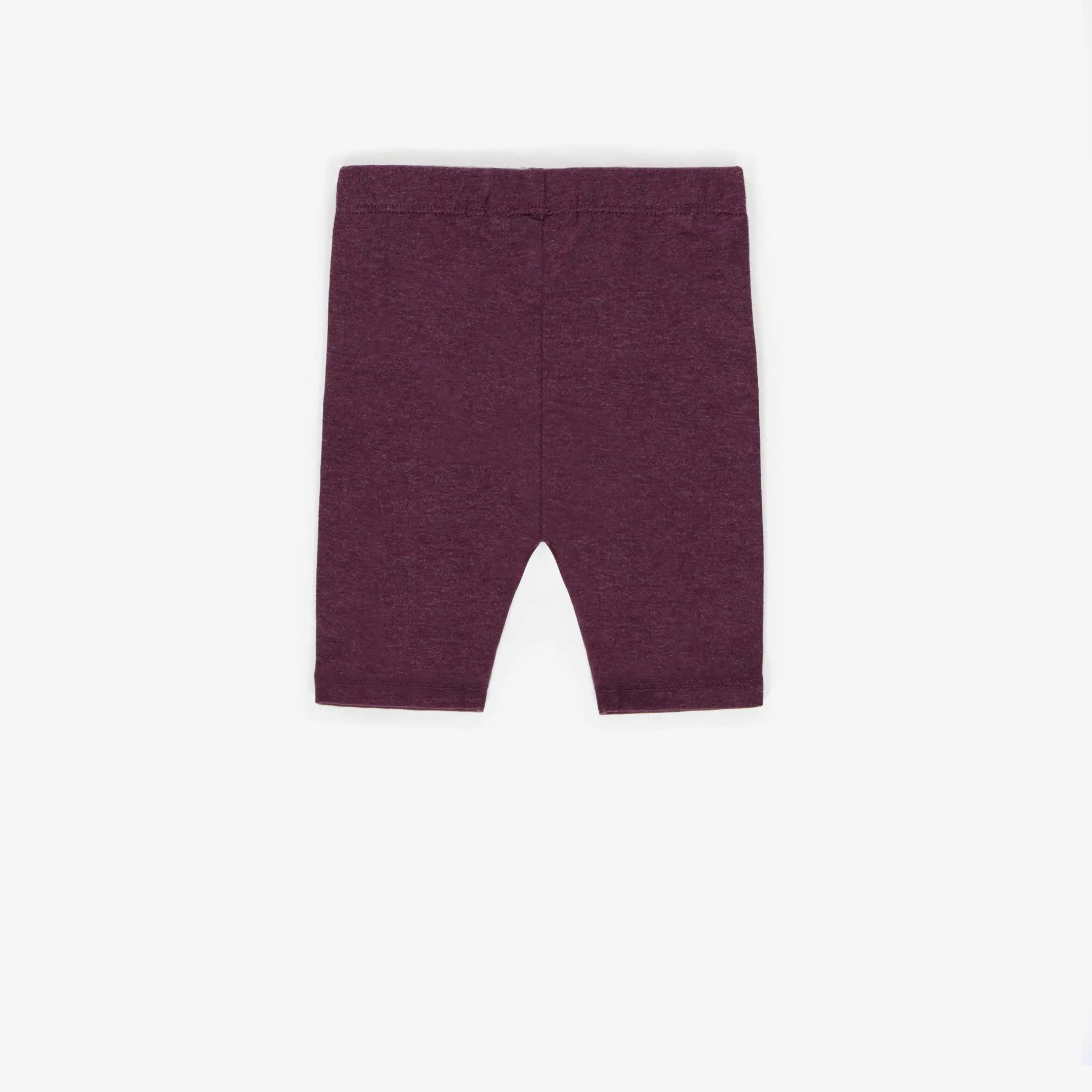 Legging court bourgogne en coton biologique extensible, bébé  || Burgundy short legging in stretch organic cotton, baby