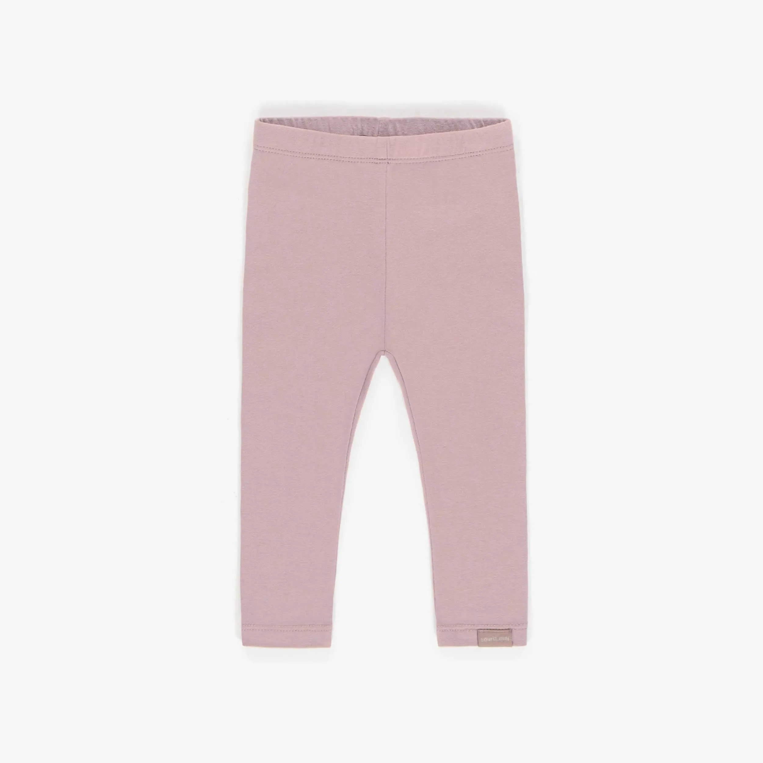 Legging long rose pâle en coton extensible, bébé  || Light pink long legging in stretch cotton, baby