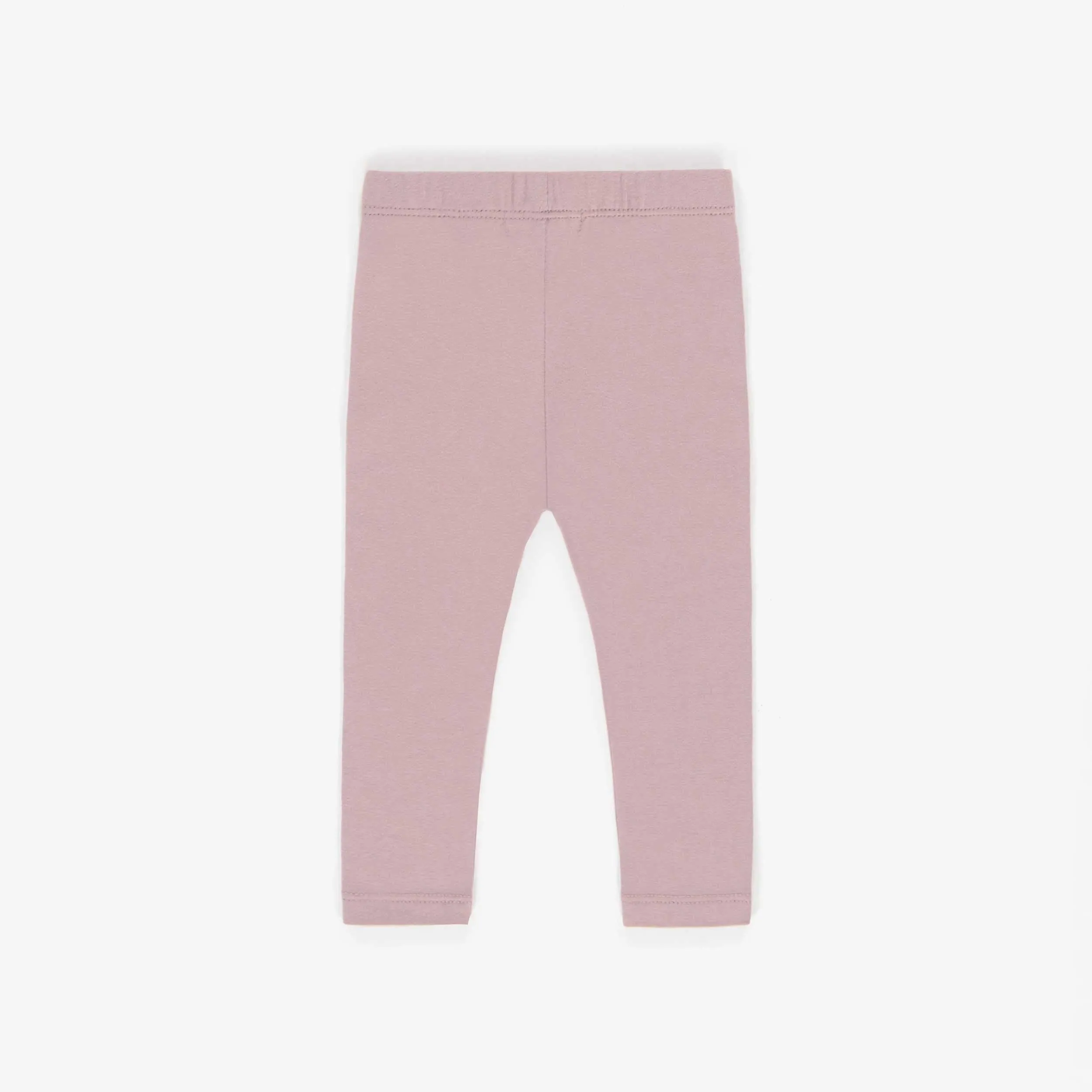 Legging long rose pâle en coton extensible, bébé  || Light pink long legging in stretch cotton, baby