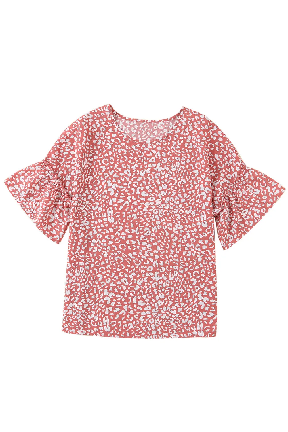Leopard Ruffle Sleeve T-Shirt