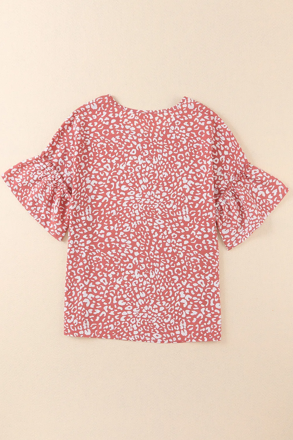 Leopard Ruffle Sleeve T-Shirt