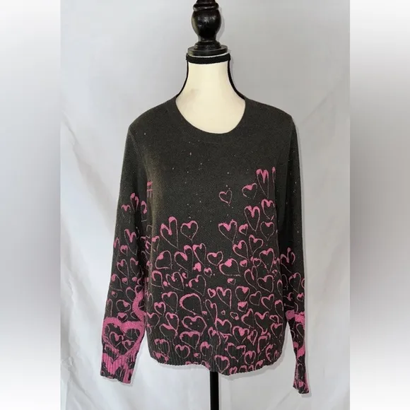 Lisa Todd • Shale Hearts Printed Sweaters • Sz L • New Condition