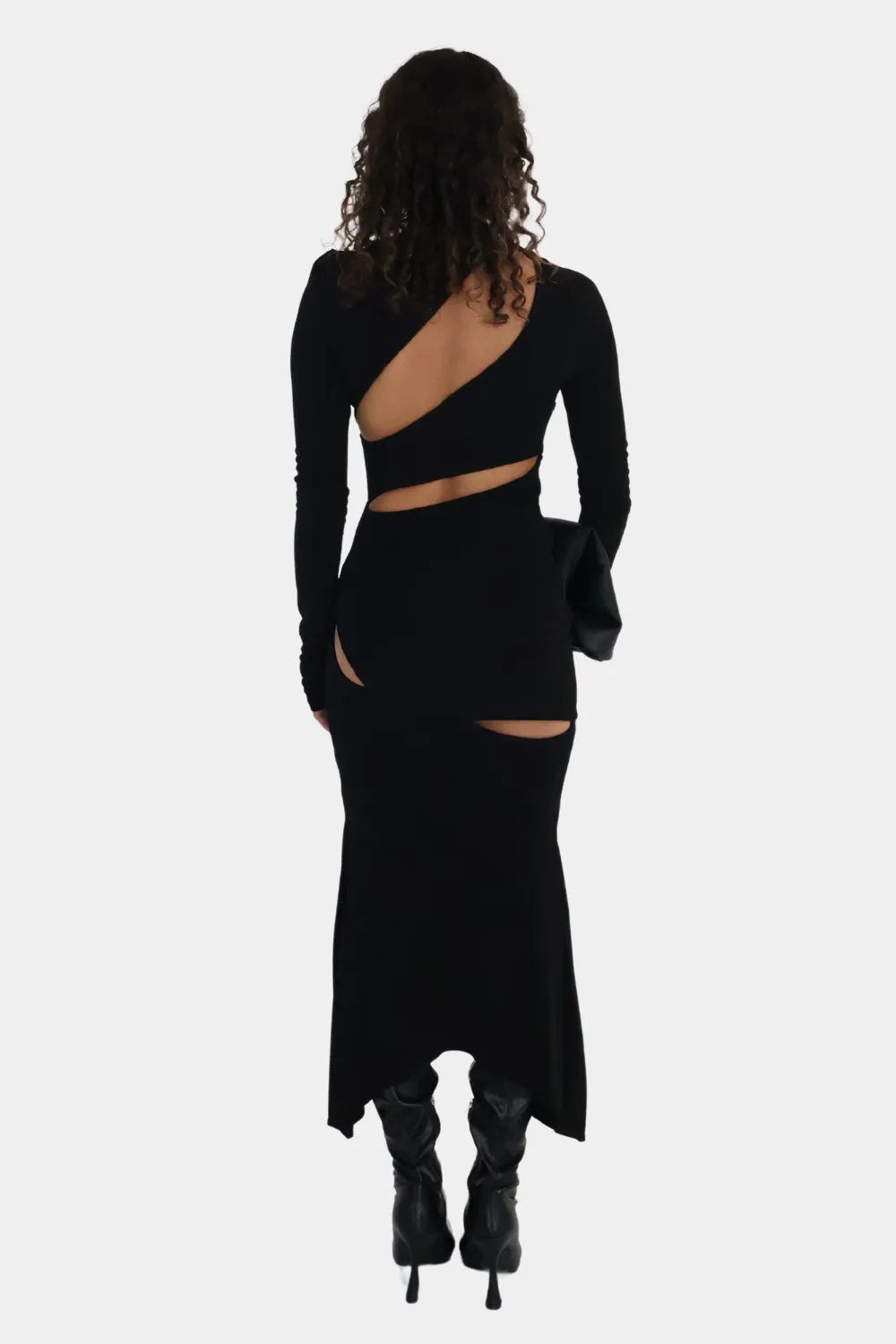 Long Sleeve Cut-Out Jersey Dress