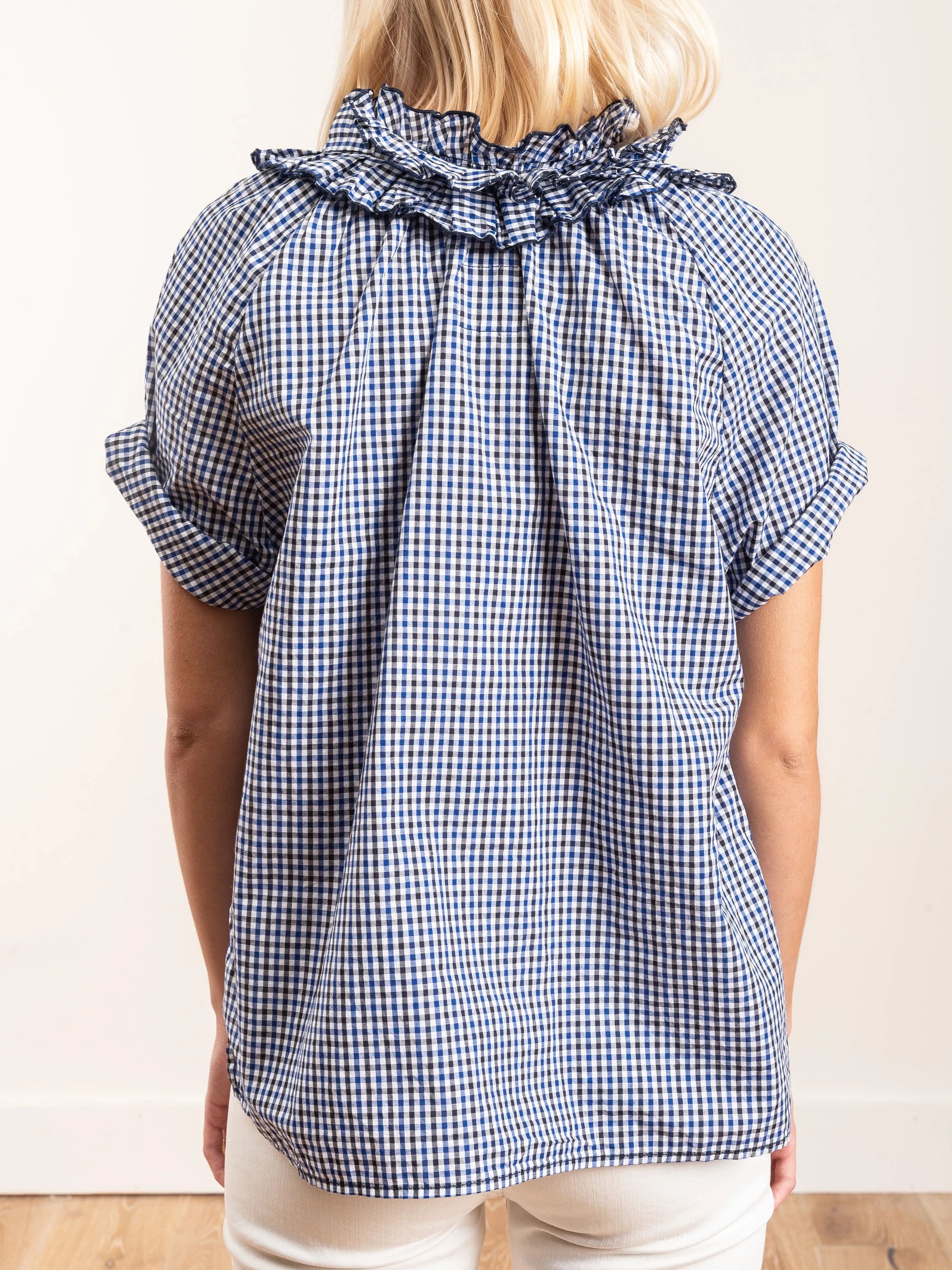 margot shirt - navy gingham