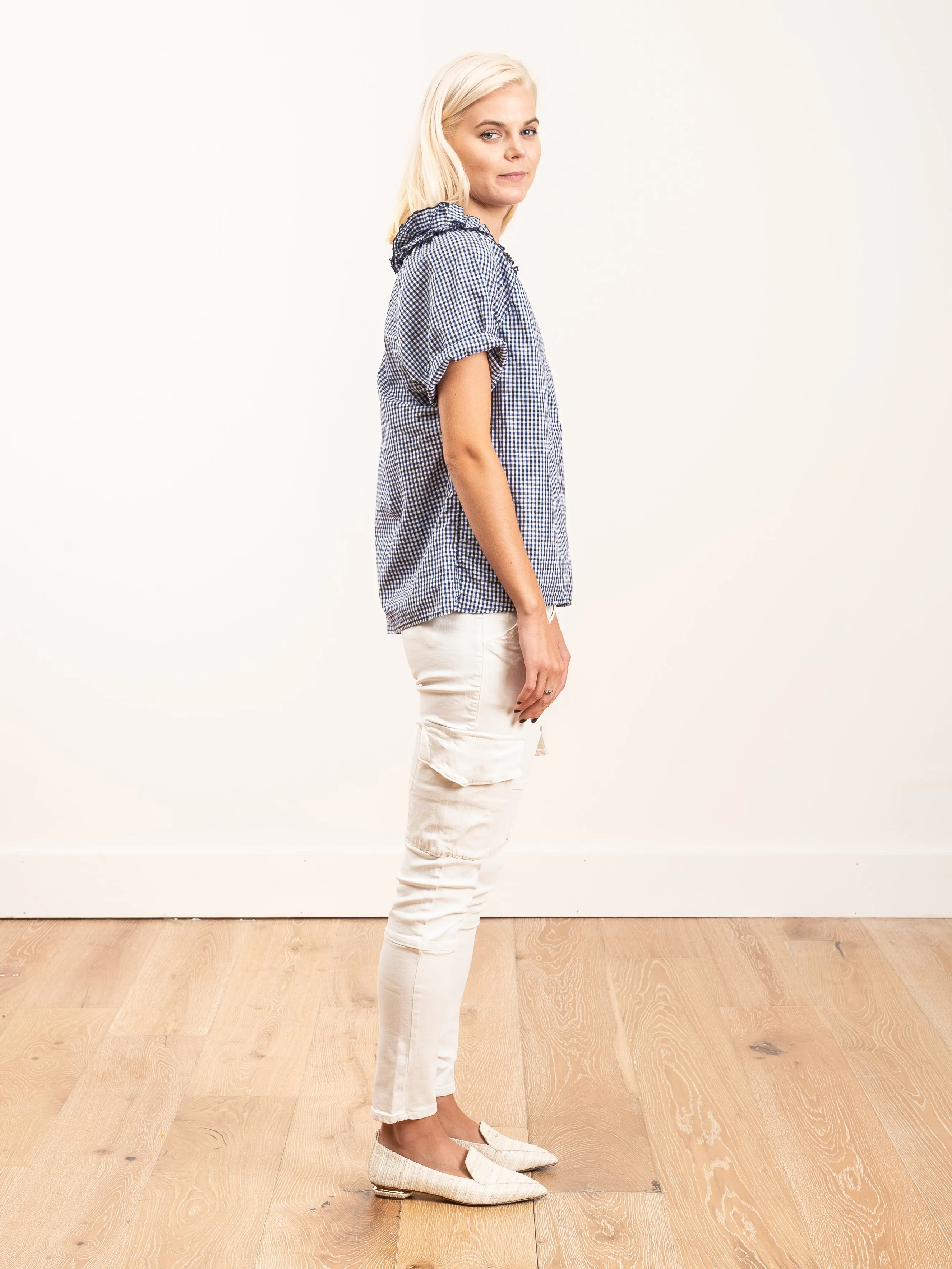 margot shirt - navy gingham
