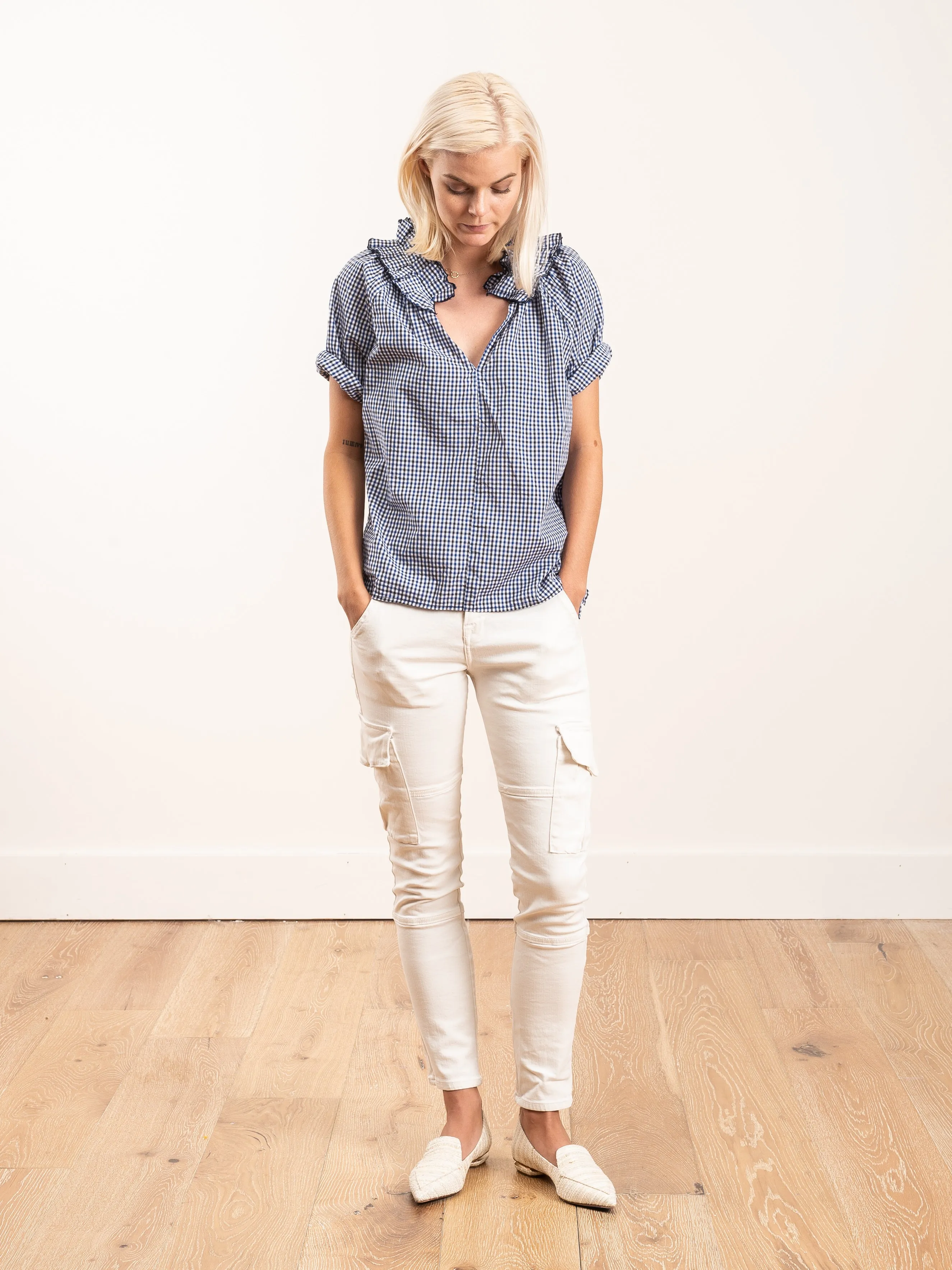 margot shirt - navy gingham