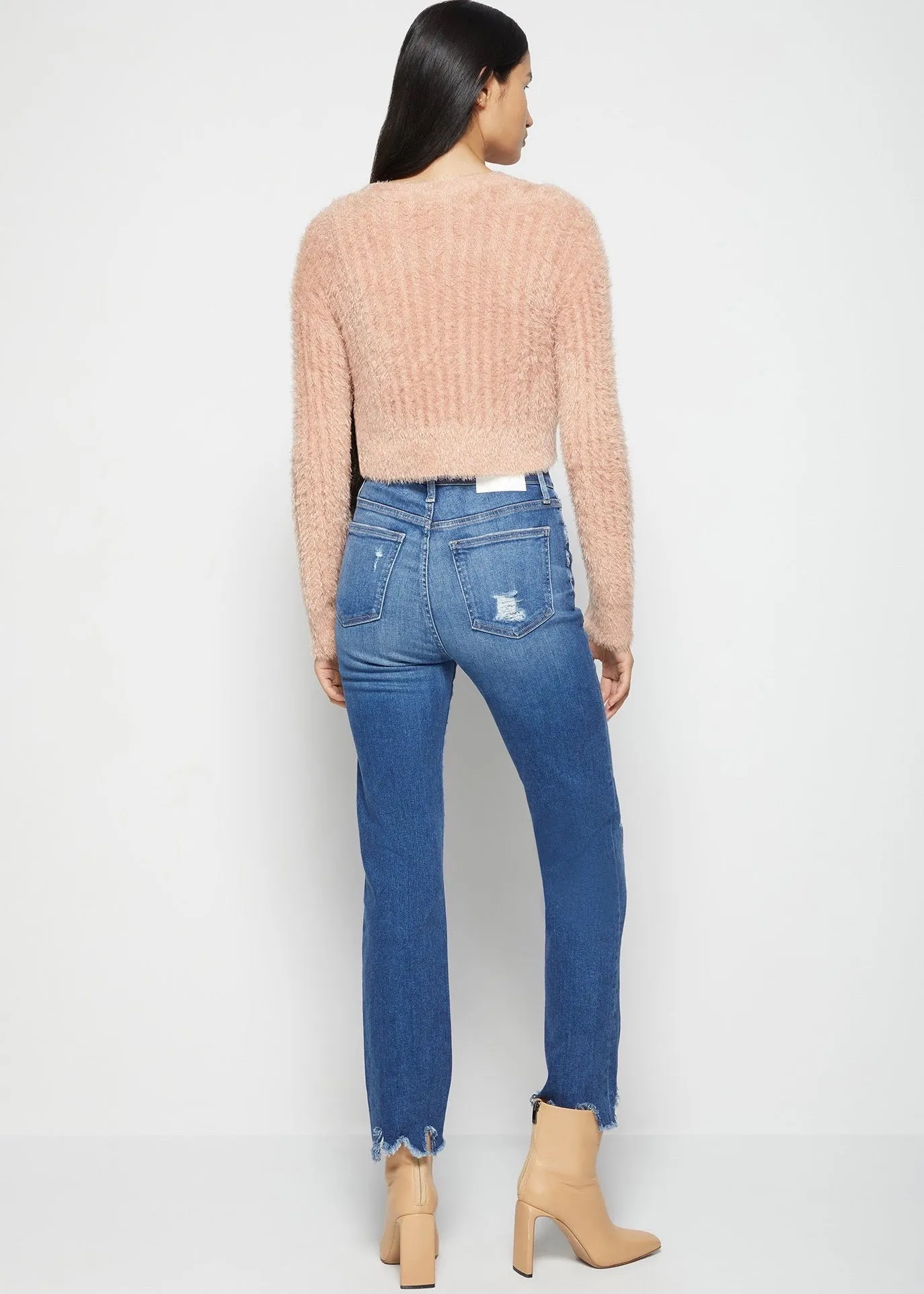 Maya Feathered Rib Cropped Cardigan (Chai-Chai)