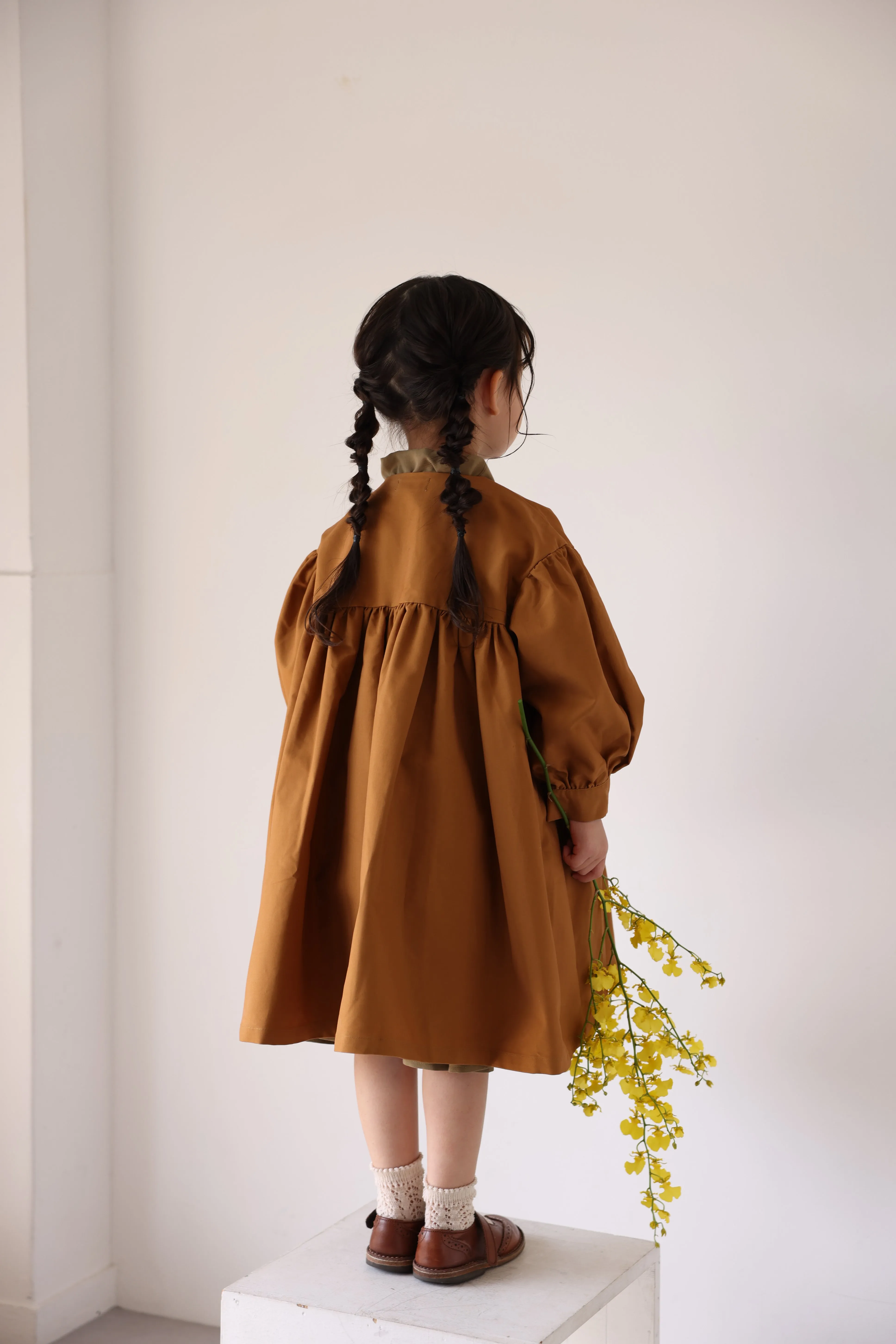 Mes Kids Des Fleurs Trench Coat, Brown