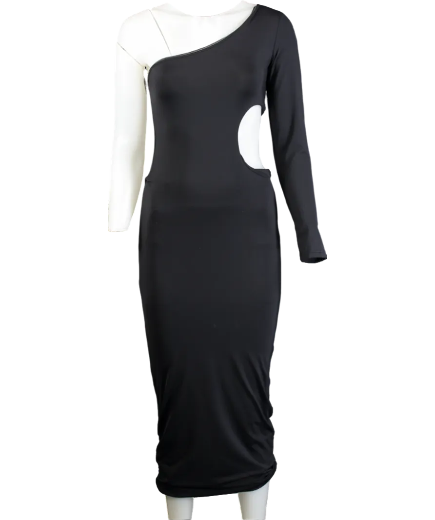 Meshki Black Bexley One Shoulder Cut Out Dress UK S