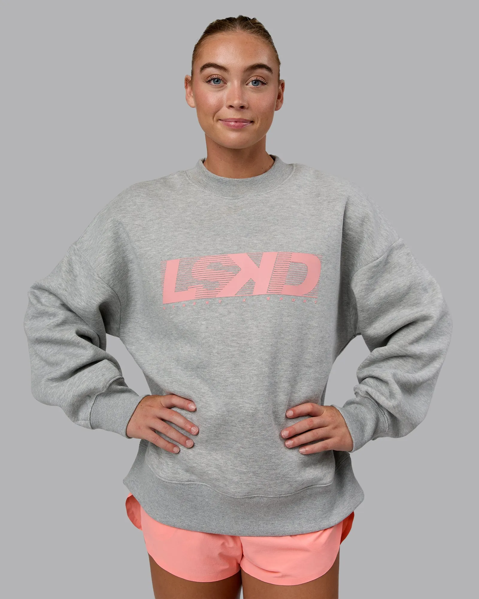 Move Oversized Sweater - Light Grey Marl-Murex Shell
