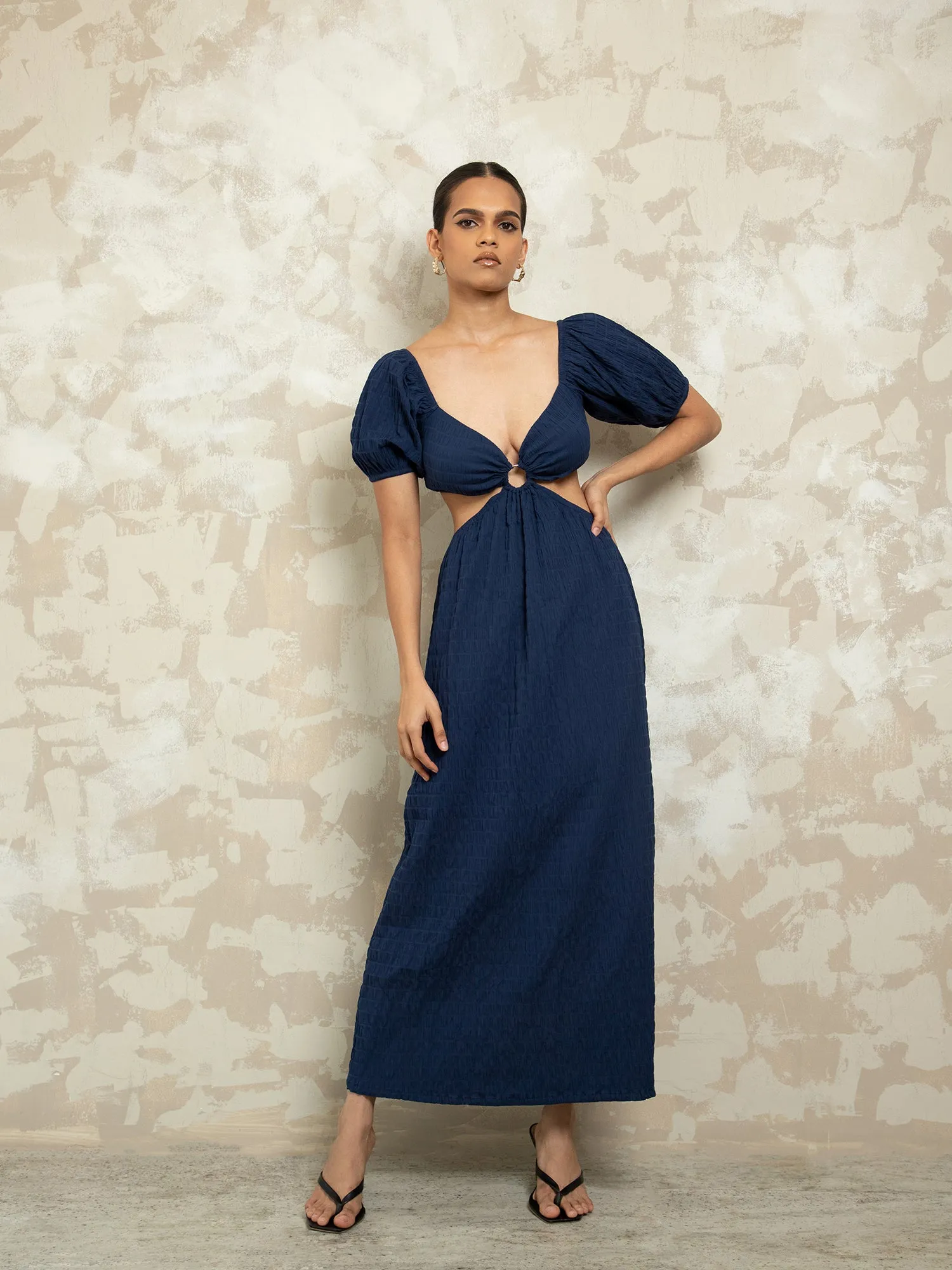 O Ring Cut Out Maxi Dress