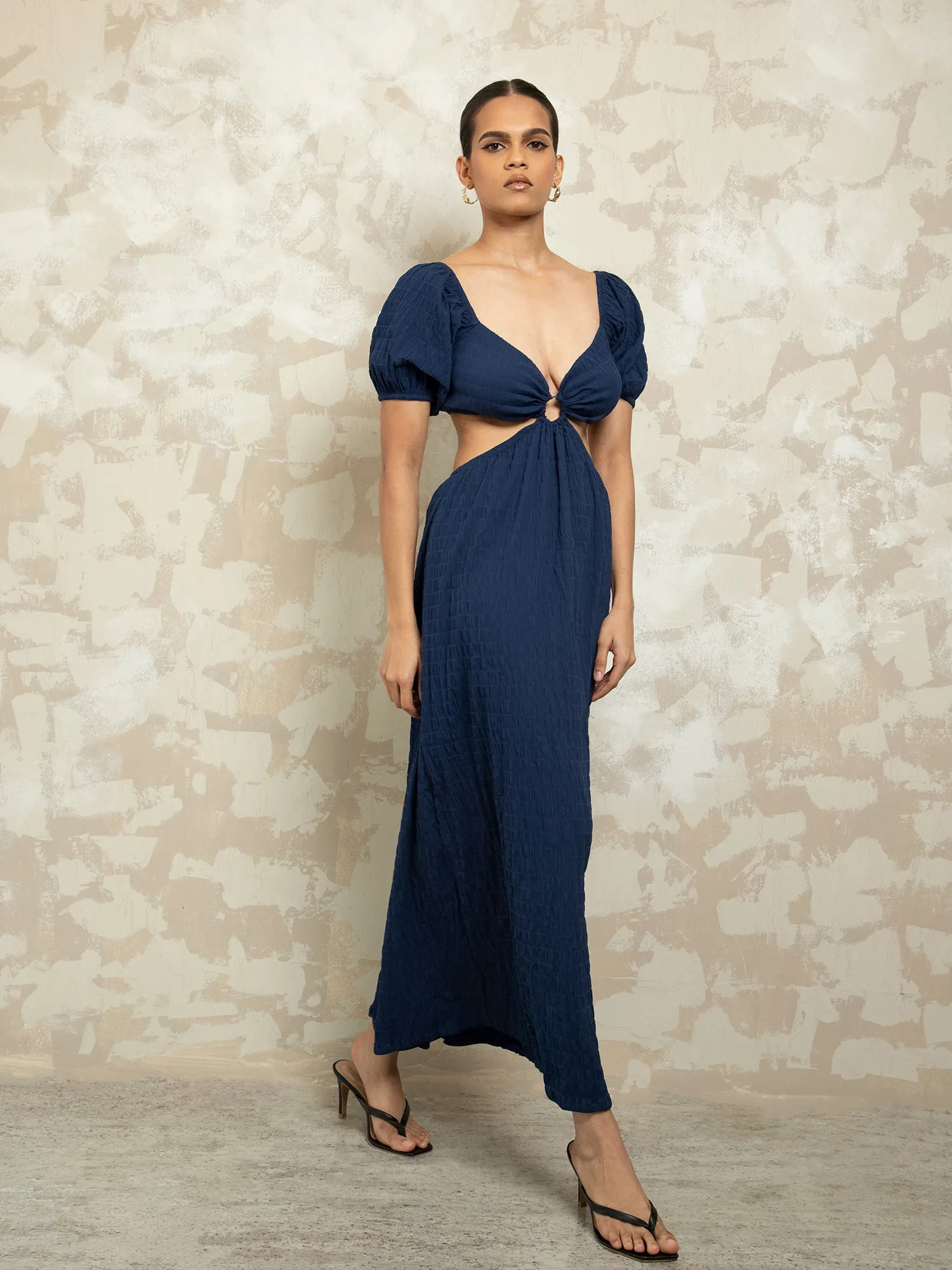 O Ring Cut Out Maxi Dress