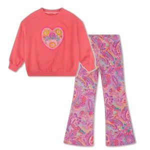 Oilily Hooray Heart Sweater And Peace Jersey Printed Pants YF24GHJ211 YF24GPA283