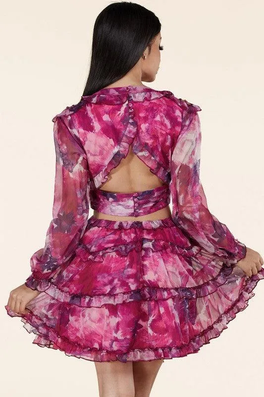 OPEN BACK FLORAL MINI