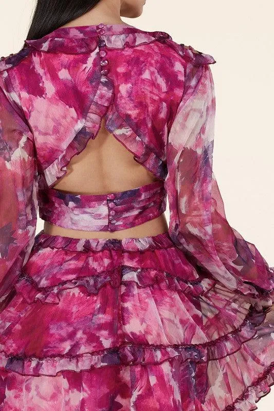 OPEN BACK FLORAL MINI