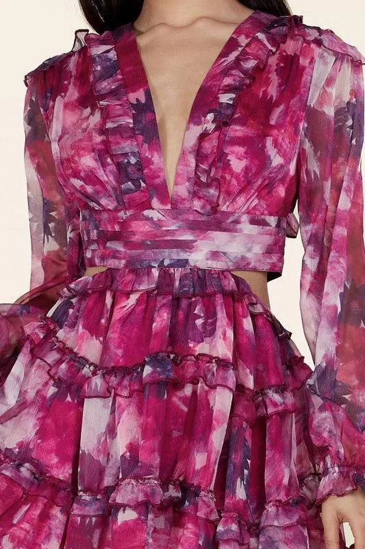 OPEN BACK FLORAL MINI