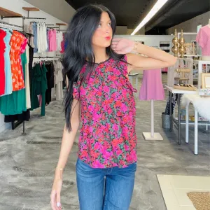 Pack a Punch Multi Colored Floral Top