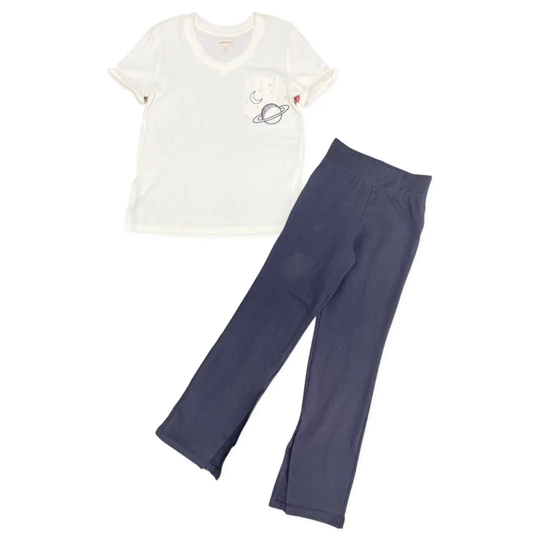 Paper Flower Split Front Bell Legging