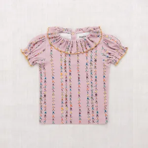 Pima Cotton Ballon Sleeve Paloma Tee - Plum Petal Little Botanica