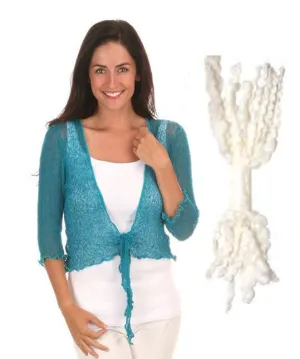 Popcorn Knit Shrug in Cream