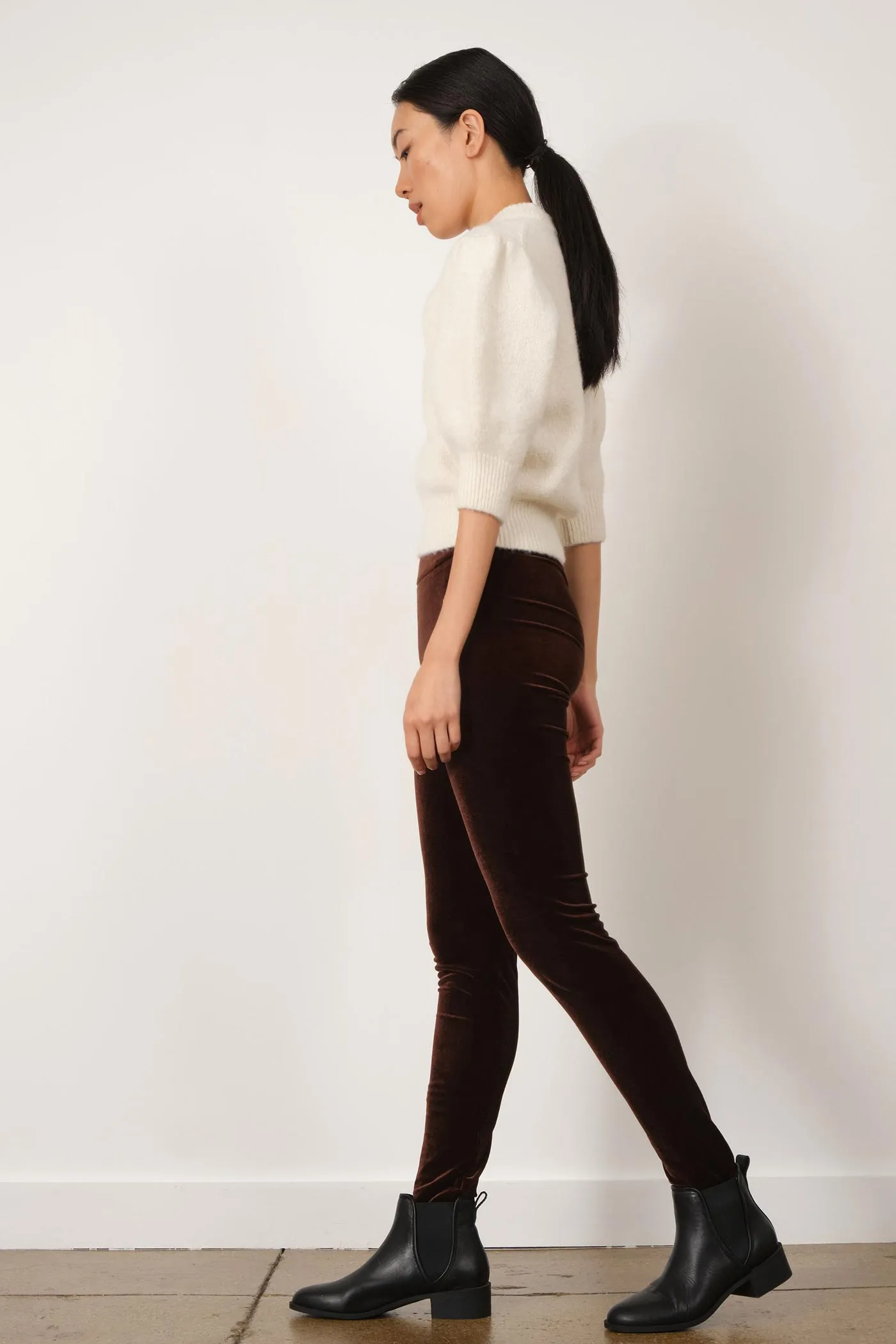 PULL ON SKINNY Velvet Brown
