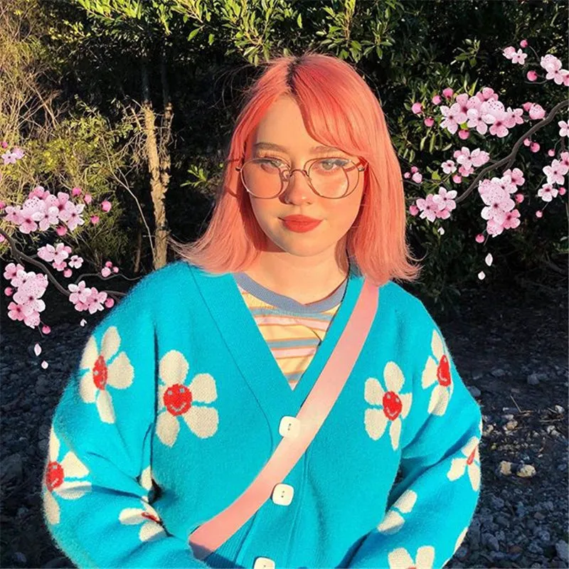 "FLOWER KNITTED" SWEATER CARDIGAN Y032403