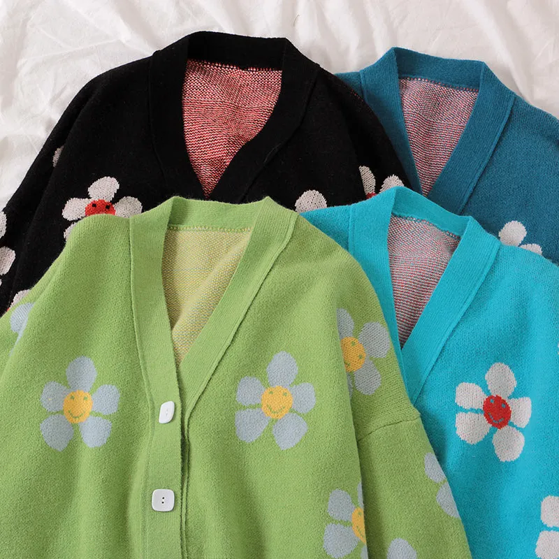 "FLOWER KNITTED" SWEATER CARDIGAN Y032403