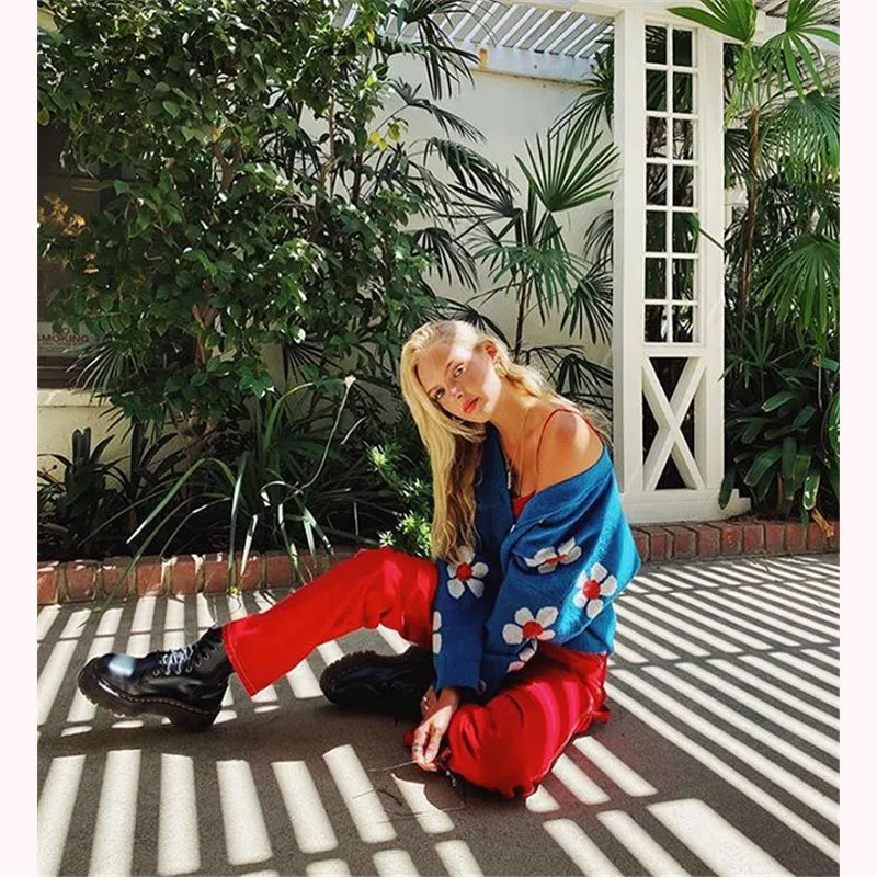"FLOWER KNITTED" SWEATER CARDIGAN Y032403