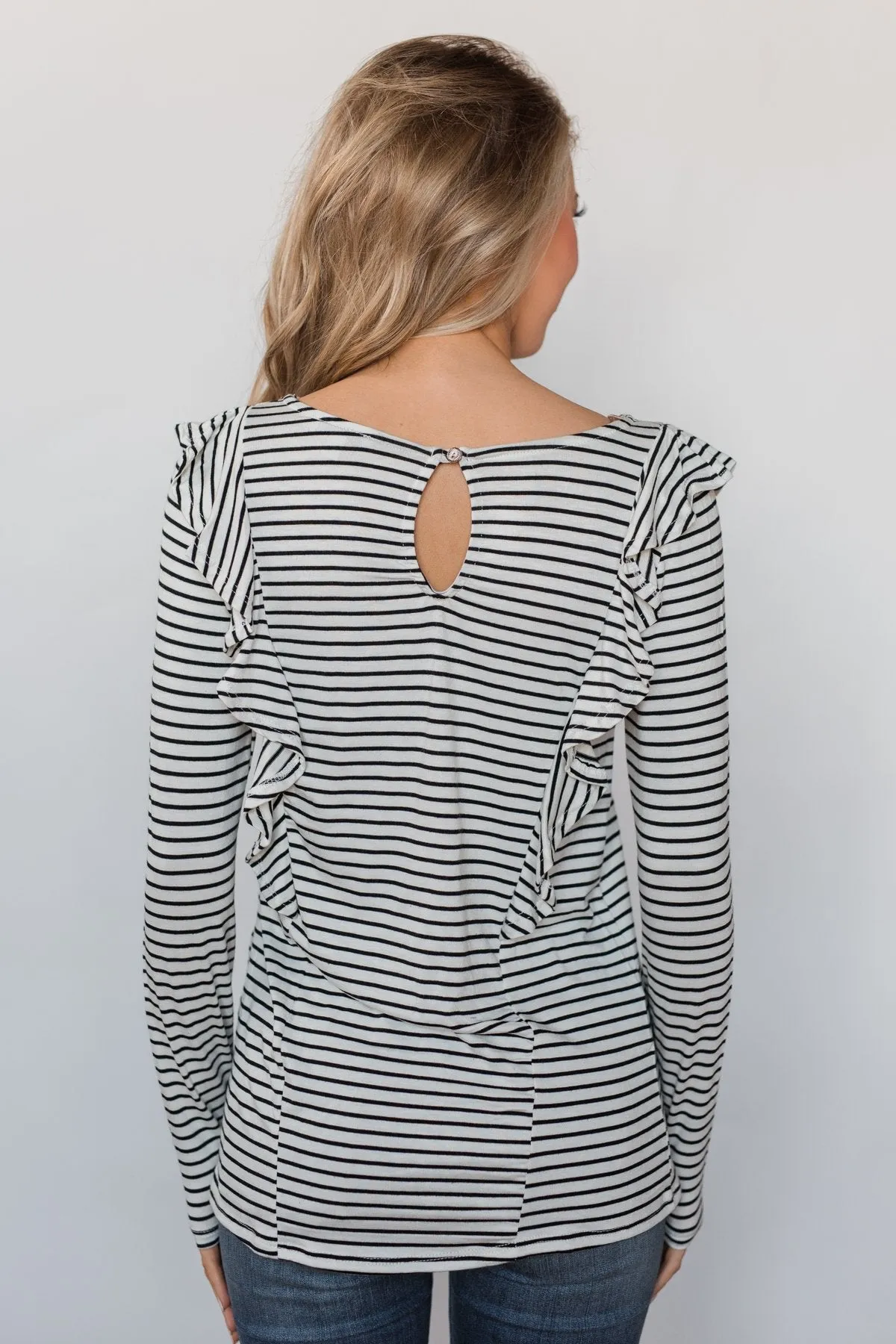 Radiant in Ruffles Long Sleeve Top - White