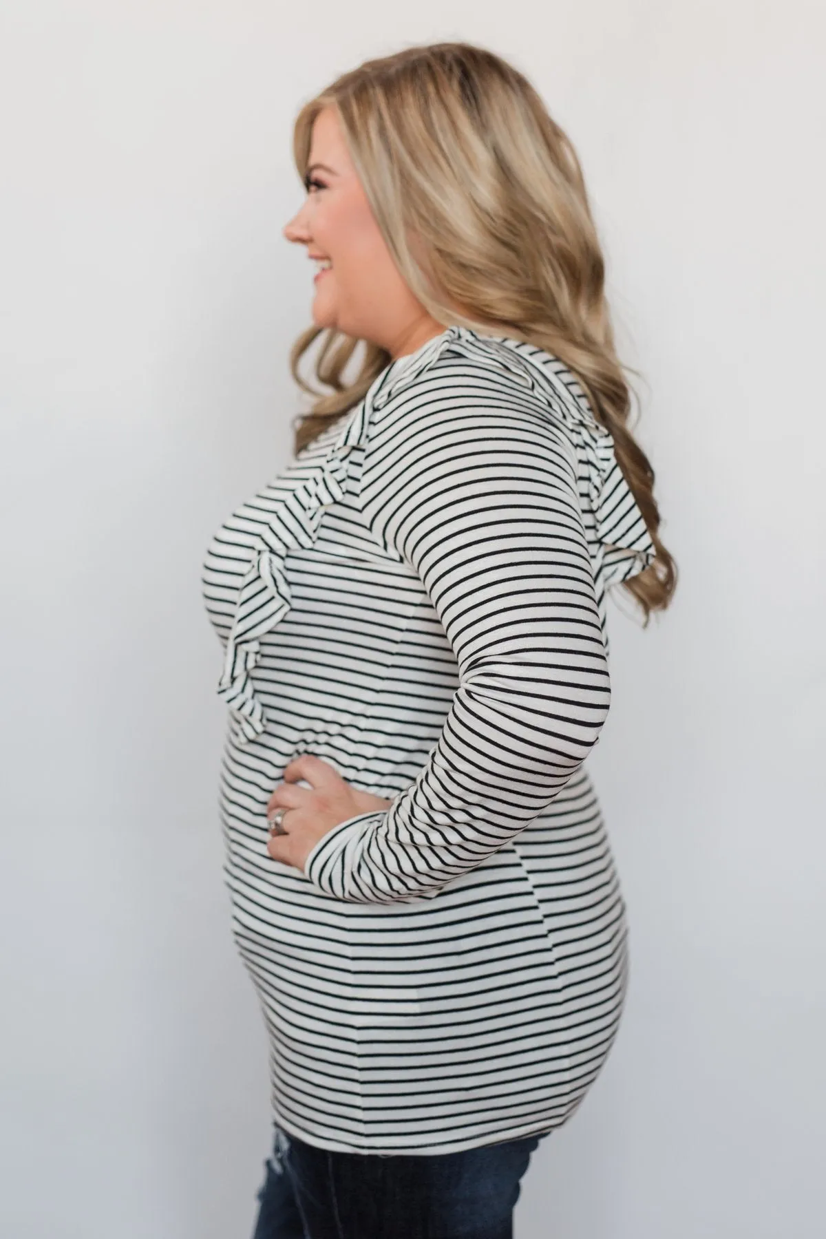 Radiant in Ruffles Long Sleeve Top - White