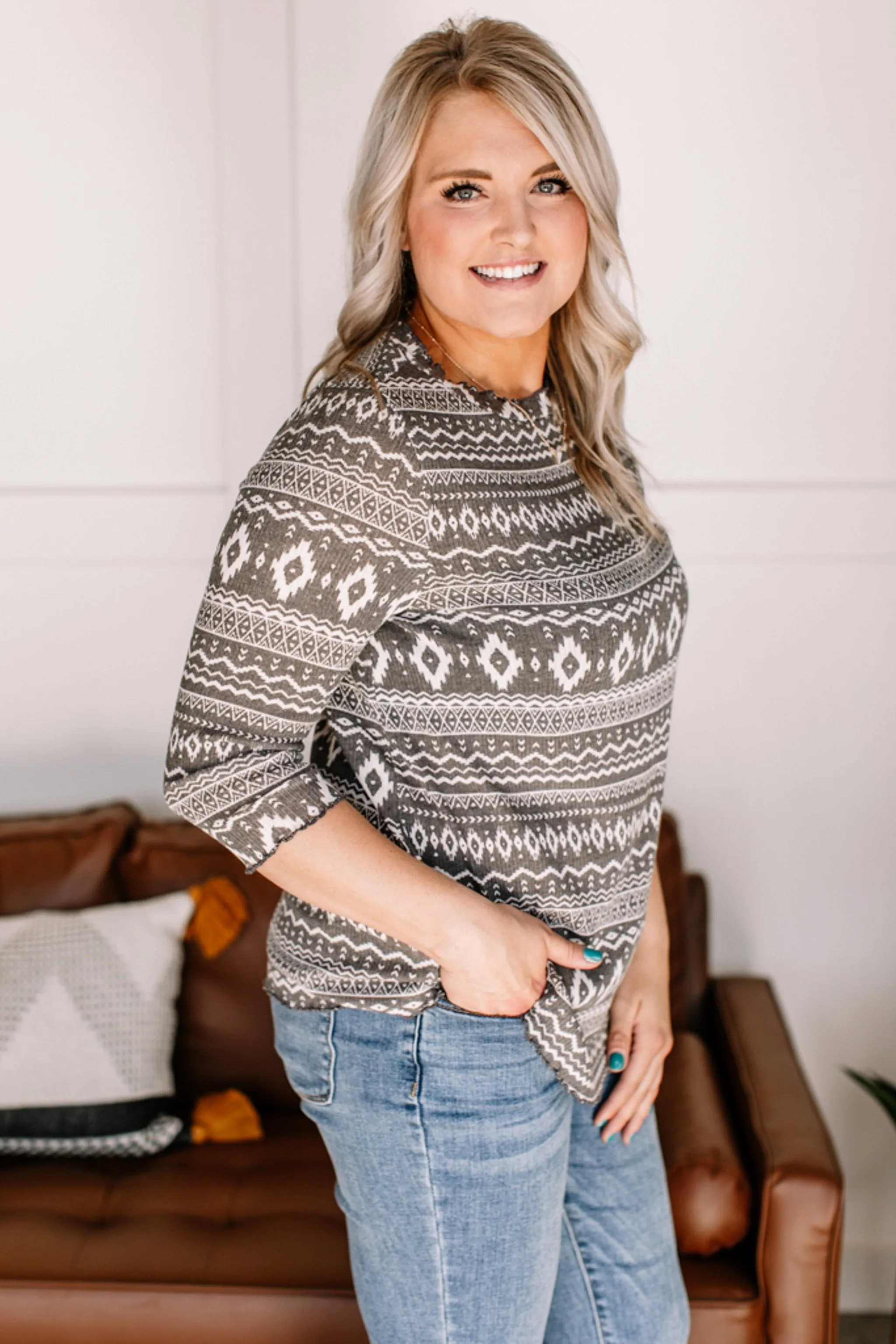 Read The Fine Print Aztec Top