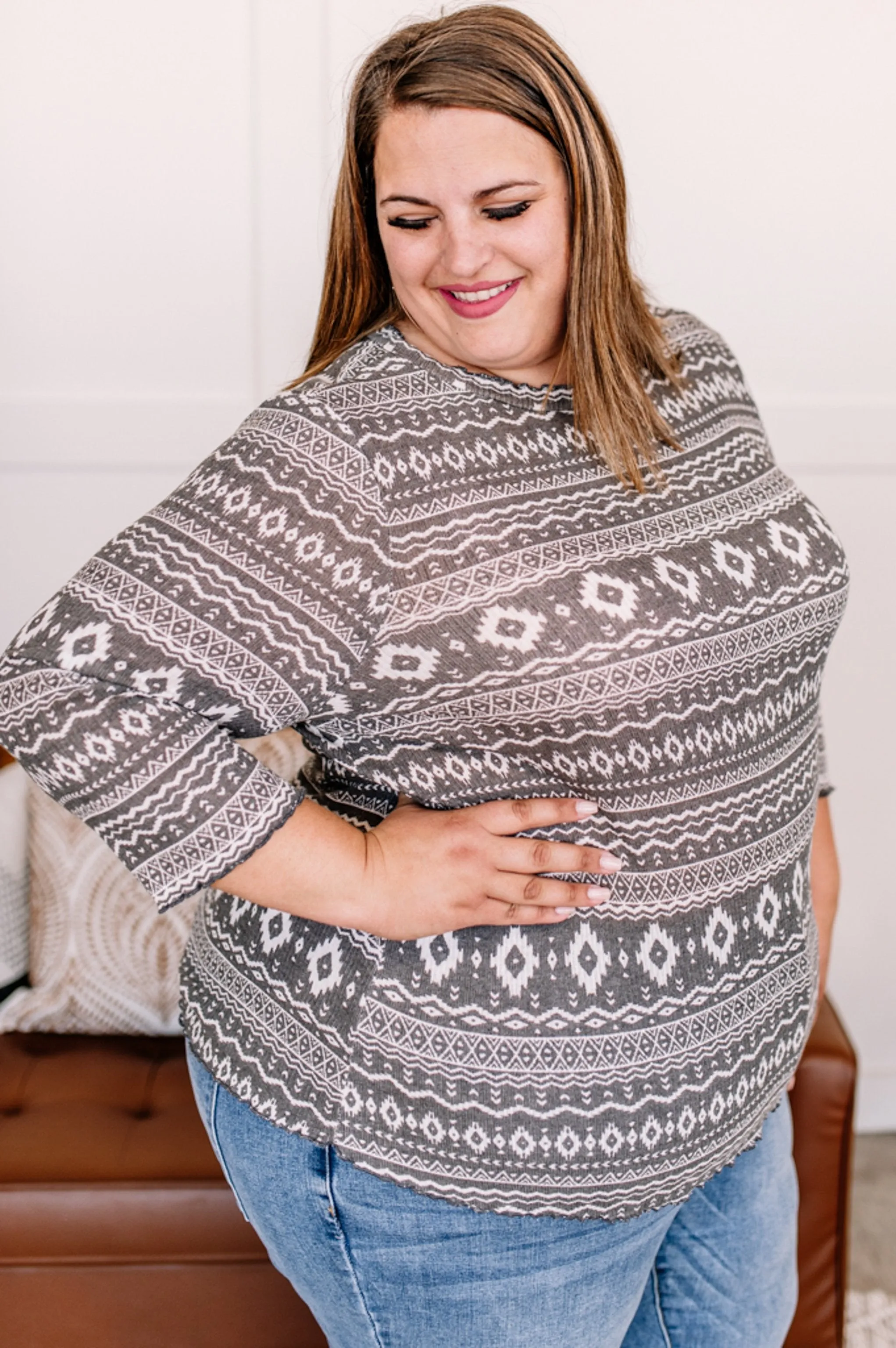 Read The Fine Print Aztec Top