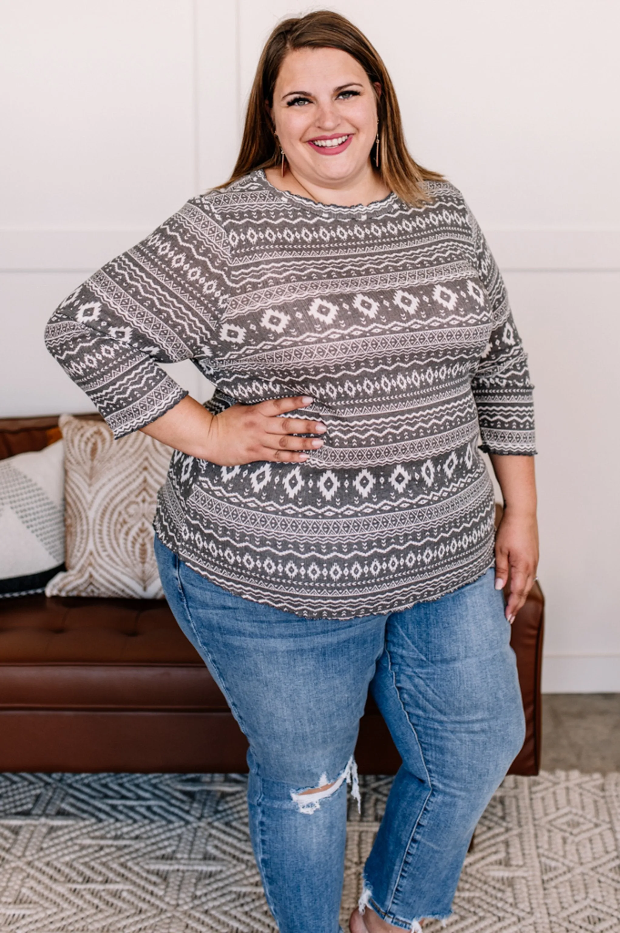 Read The Fine Print Aztec Top
