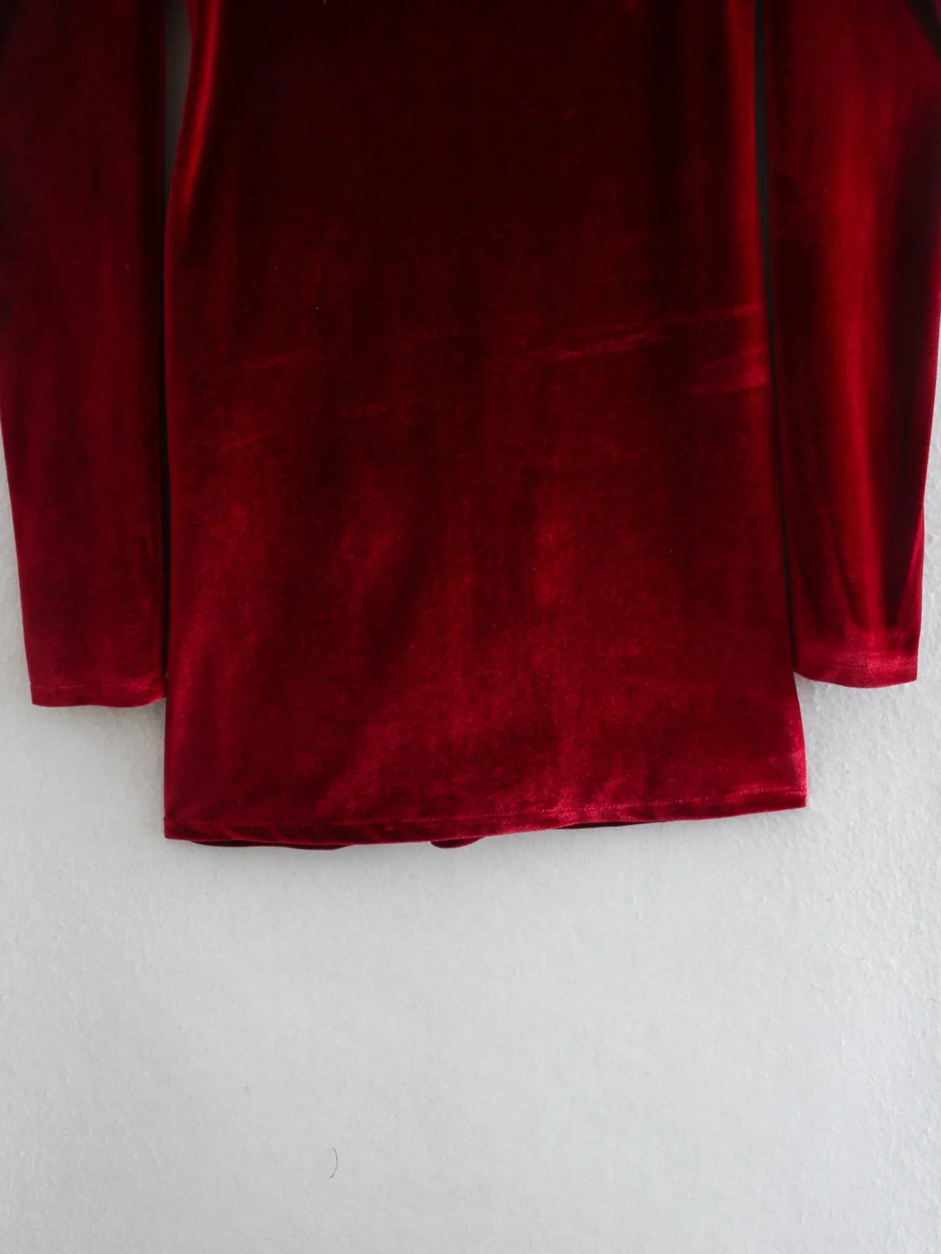 Red Square Collar Vintage Velvet Party Bodycon Mini Dresses