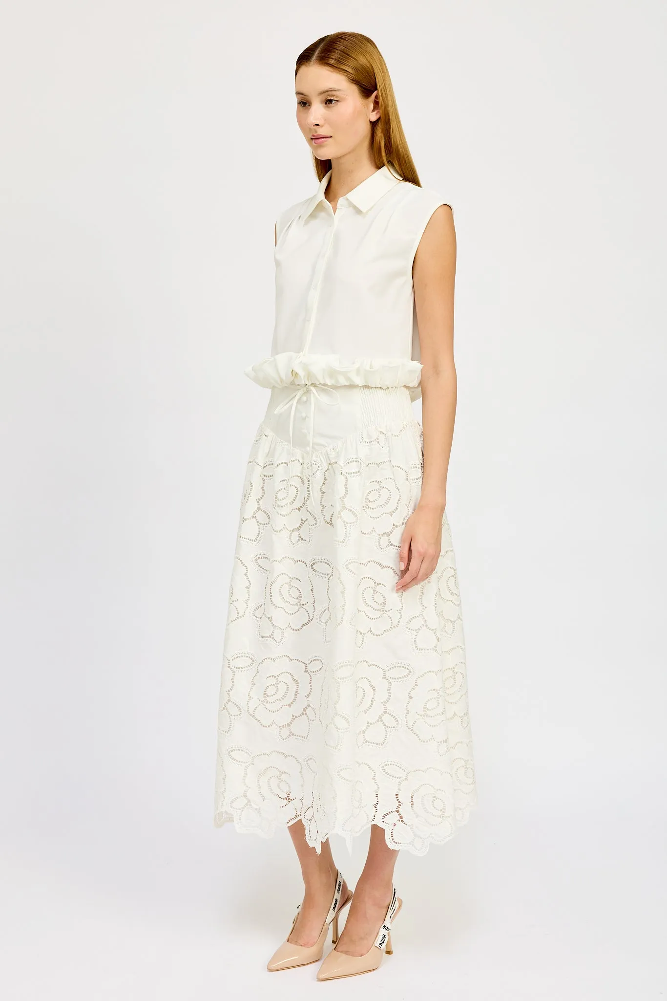 Ruffle Trim Buttondown
