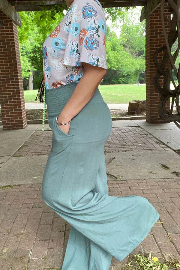 Sage wide leg pants