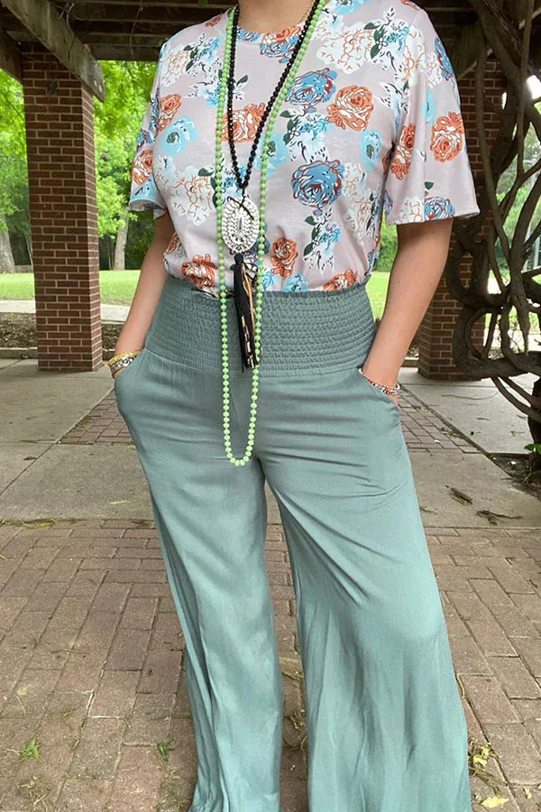 Sage wide leg pants
