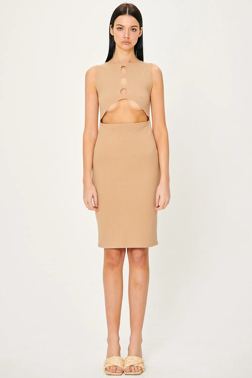 Samantha Back Cut-Out Midi Dress