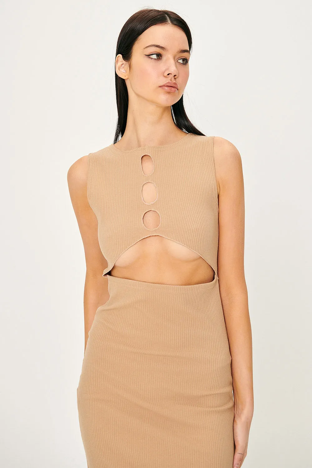 Samantha Back Cut-Out Midi Dress