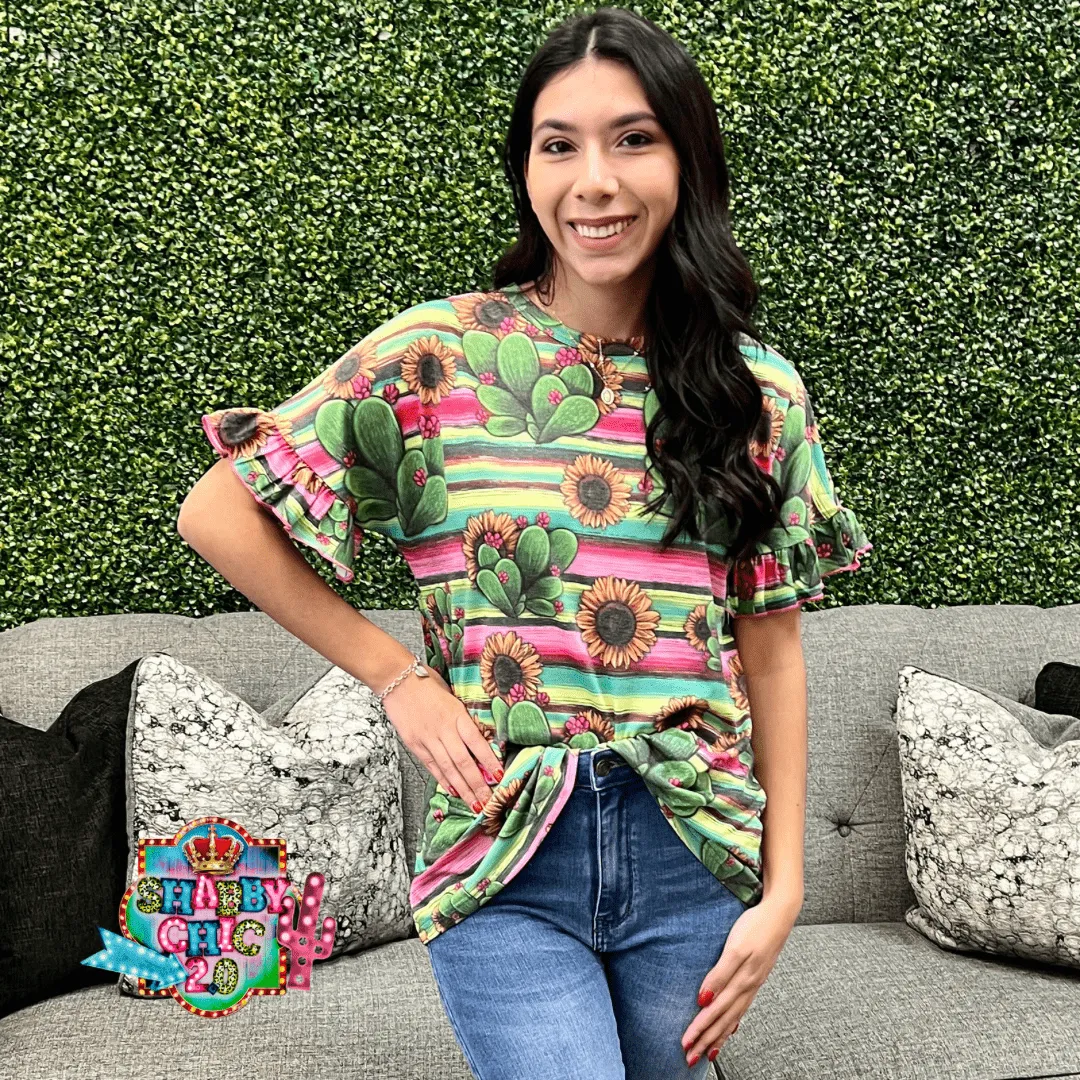 Serape Cactus Top