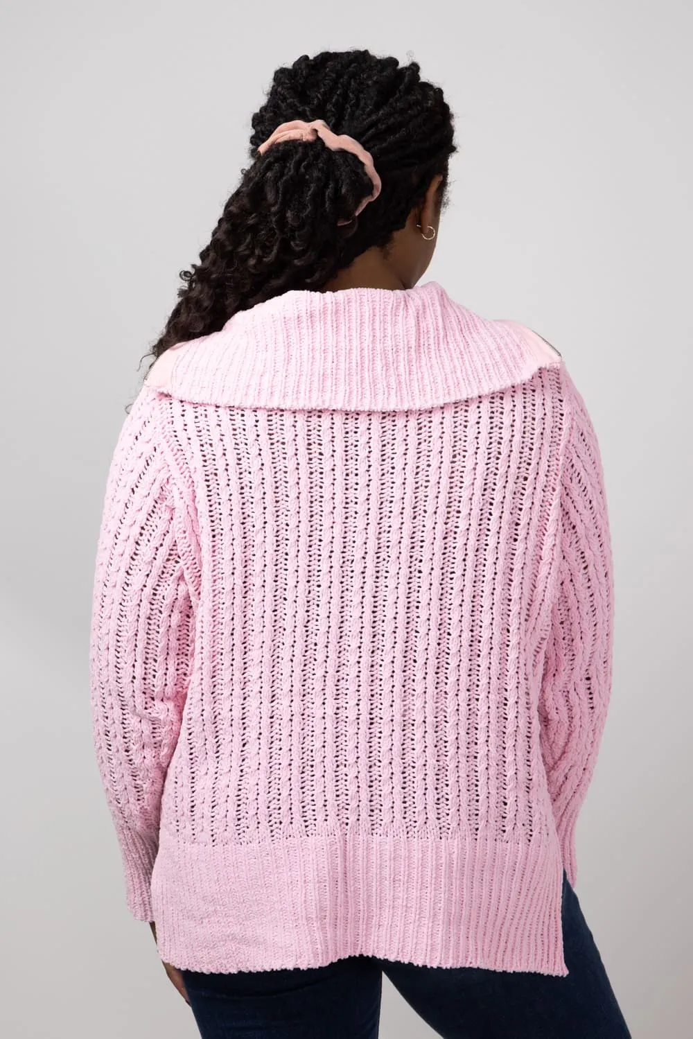 Simply Southern So Soft Quarter Zip Sweater for Women in Candy Pink | PP-0224-SWTR-SOSFT-CANDY