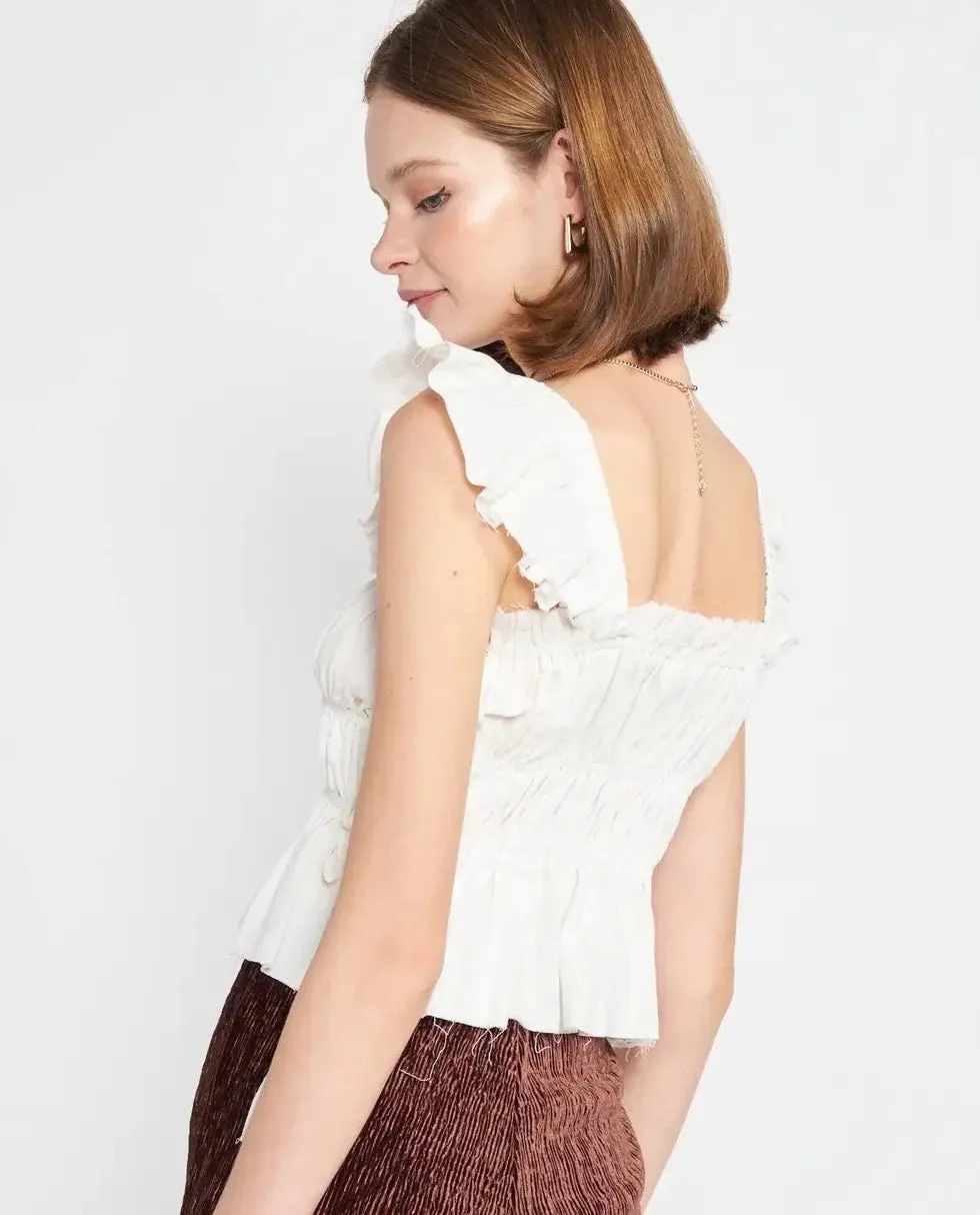 Square Neck Ruffle Tank