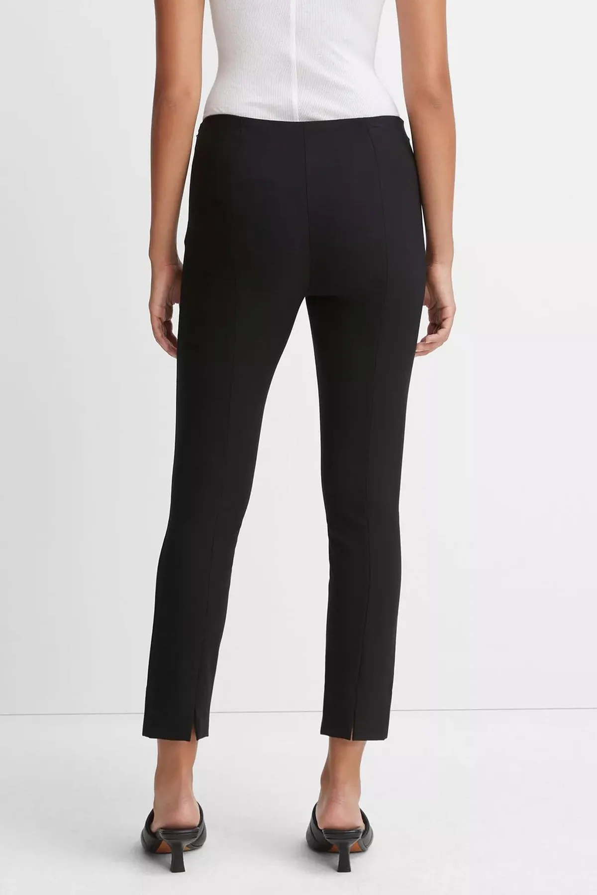 Stitch Front Seam Ponte Legging in Black